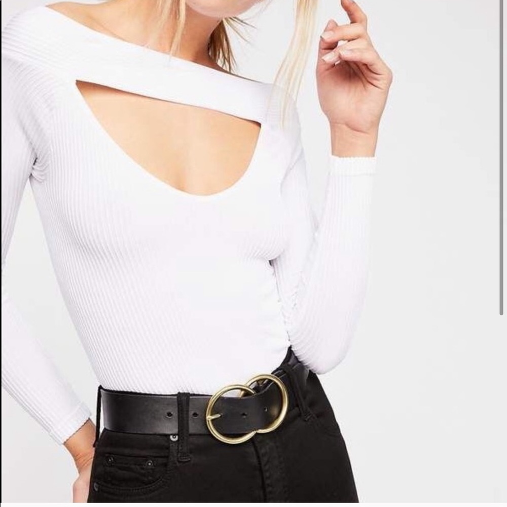 White Free People “Find Me Long Sleeve” Top